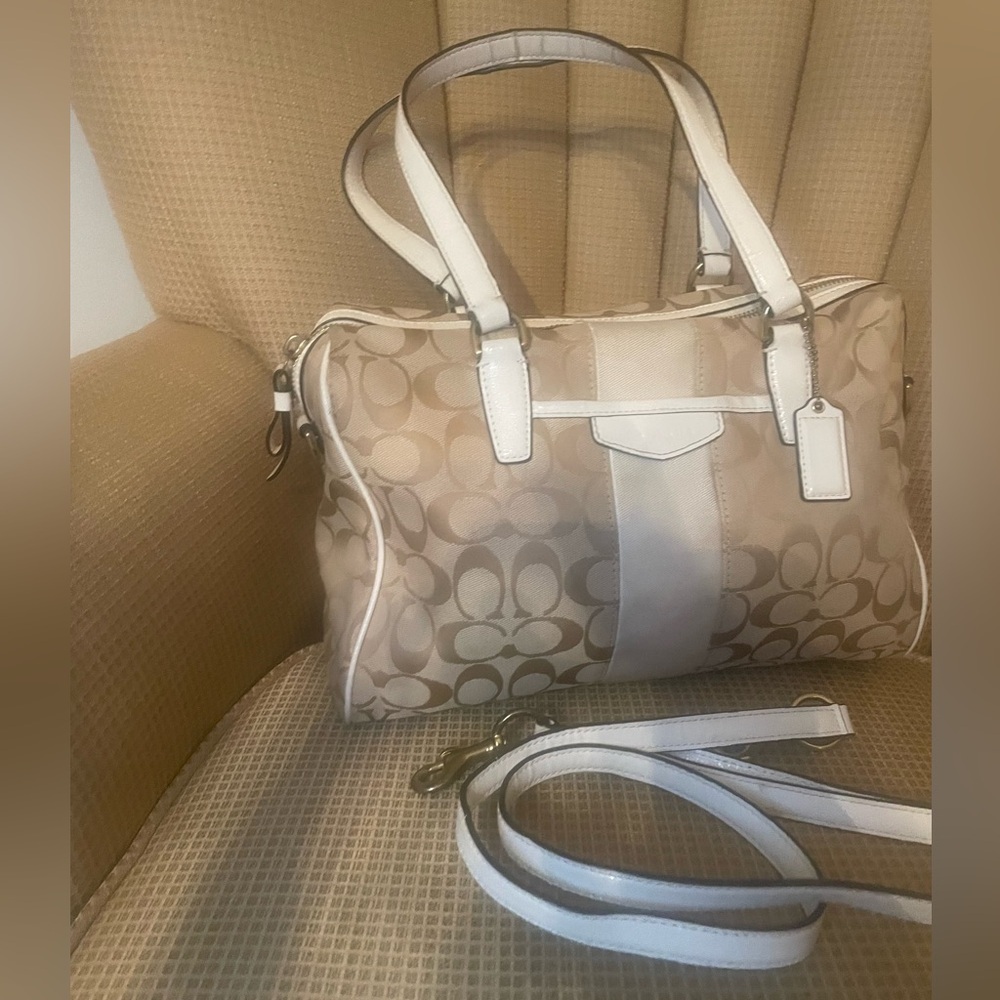 Coach Signature stripe Nancy purse - GUC - Picture 4 of 13